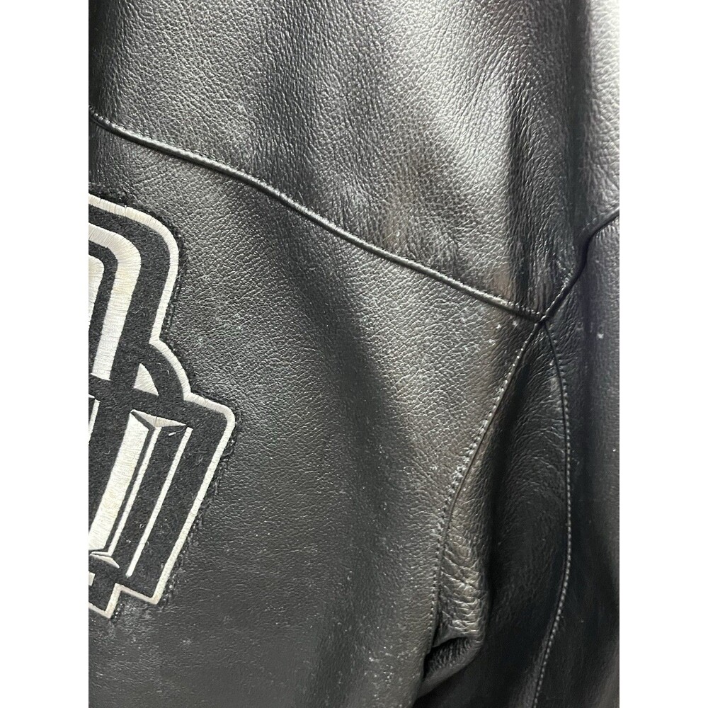 Vintage Logo Athletic Super Bowl Leather Jacket Mens XL  Black Football NFL - Picture 11 of 14